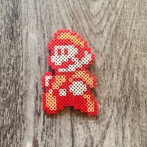 Pixel Mario retro magnet handmade perler beads